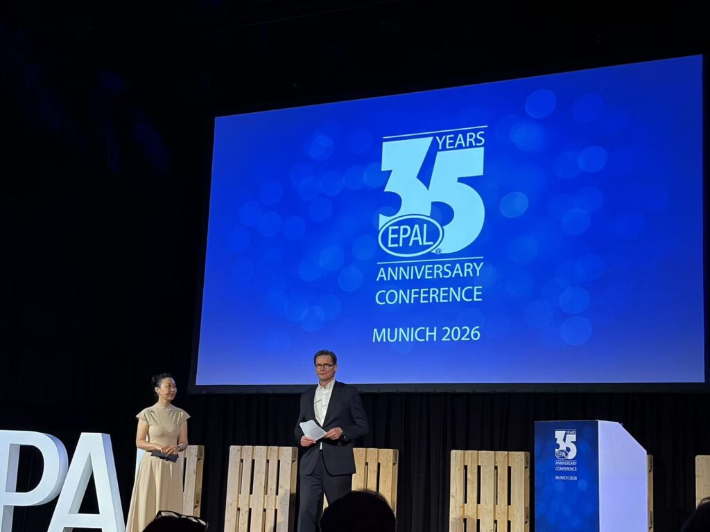 Two speakers on stage at the EPAL Anniversary Conference.